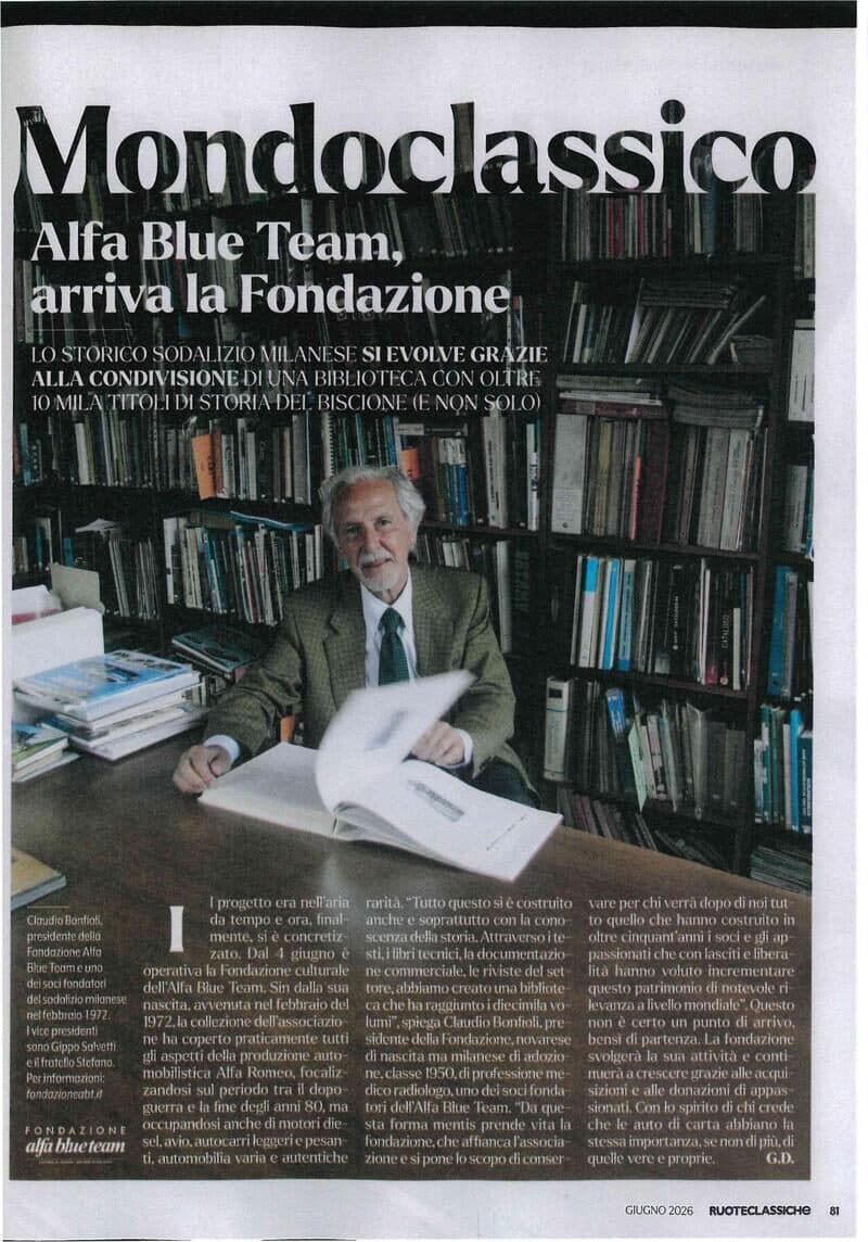 Ruoteclassiche — Alfa Blue Team, arriva la Fondazione